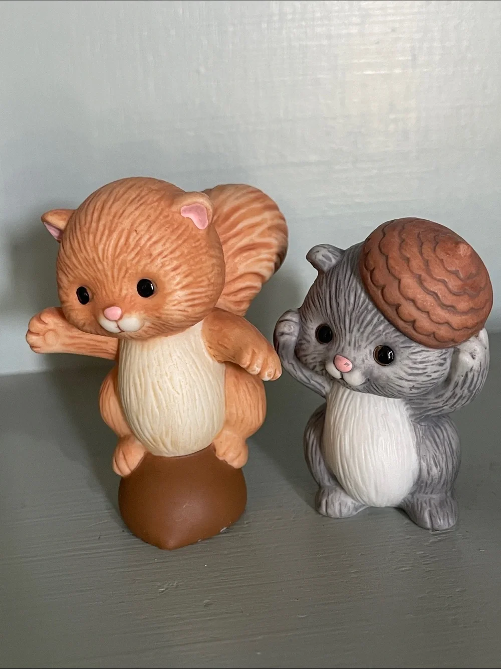 Vintage 1993 Avon Best Buddies Squirrels porcelain figurine set cottage Core
